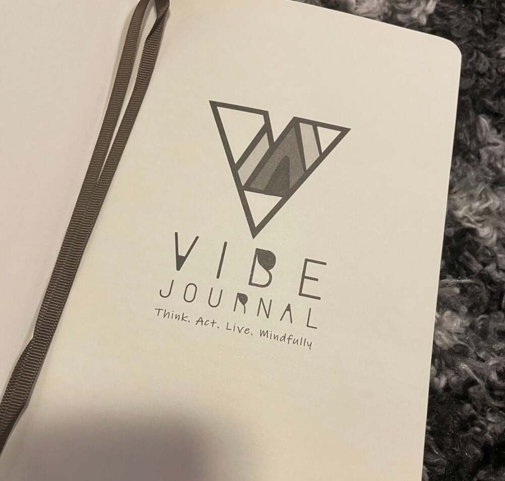 The Vibe Journal Mindfulness and Guided Meditation Brown Faux Leather Notebook - Picture 2 of 6
